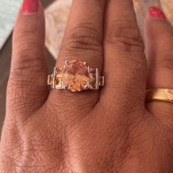 925 Silver Topaz Colored Ring