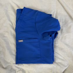 Figs royal blue scrub top