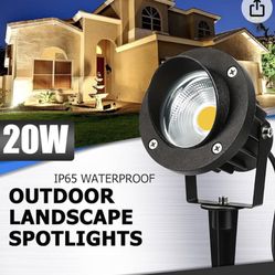 Lighting 120V AC Waterproof Yard Spot Lights Outdoor with Stake for Tree Flag Lights 3000K Ultra Warm White Lawn Decorative Lamp with US 3-Plug in