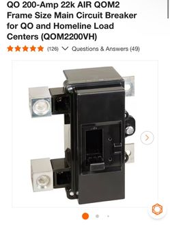 Square D QOM2200VH 200-Amp Main Circuit Breaker