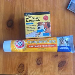 Dog Toothpaste And Finger Brushes