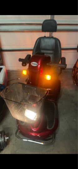 Everything works great  It is electric and has front and rear lights, a key, and turn signals.