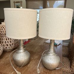 Matching Silver Table Lamps 