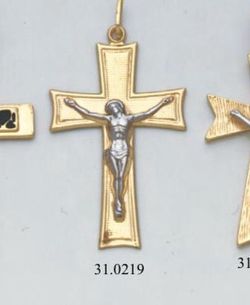 ✝️ 18K Two-Tone Gold-Plated Traditional Crucifix Cross Pendant