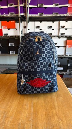 New Nike Jordan monogram denim backpack indigo blue bag 20.8L