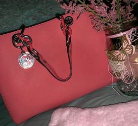 Michael Kors Pink Saffiano Leather Tote Bag