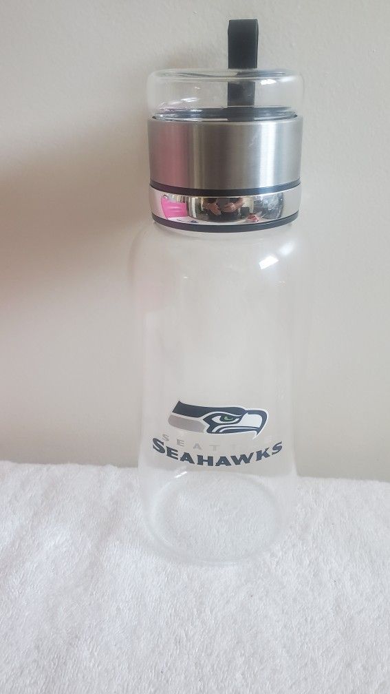 New Seattle Seahawks glass water bottle Travel 