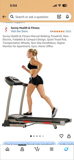 Sunny Health & Fitness Manual Walking Treadmill