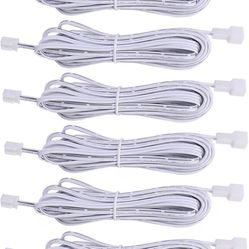 AIBOO Extension Cables 9.84FT LED Under Cabinet Puck Lighting, 2-Pin Male and Female Cable Connector Extension Cords for Led Puck Lights with White Co