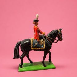 A soldier of the British army on horseback