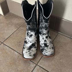 Real Cowhide Cowboy Boots