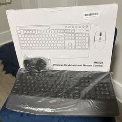 Wireless Keyboard and Mouse Combo with Palm Rest, Phone Holder, Full-Size Quiet Wireless Ergonomic