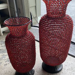 Decorative Beaded Vases