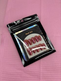 short coffin Press on nails glitter ombré handmade
