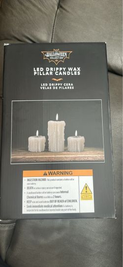 Halloween Collection LED Drippy Wax Pillar Candles