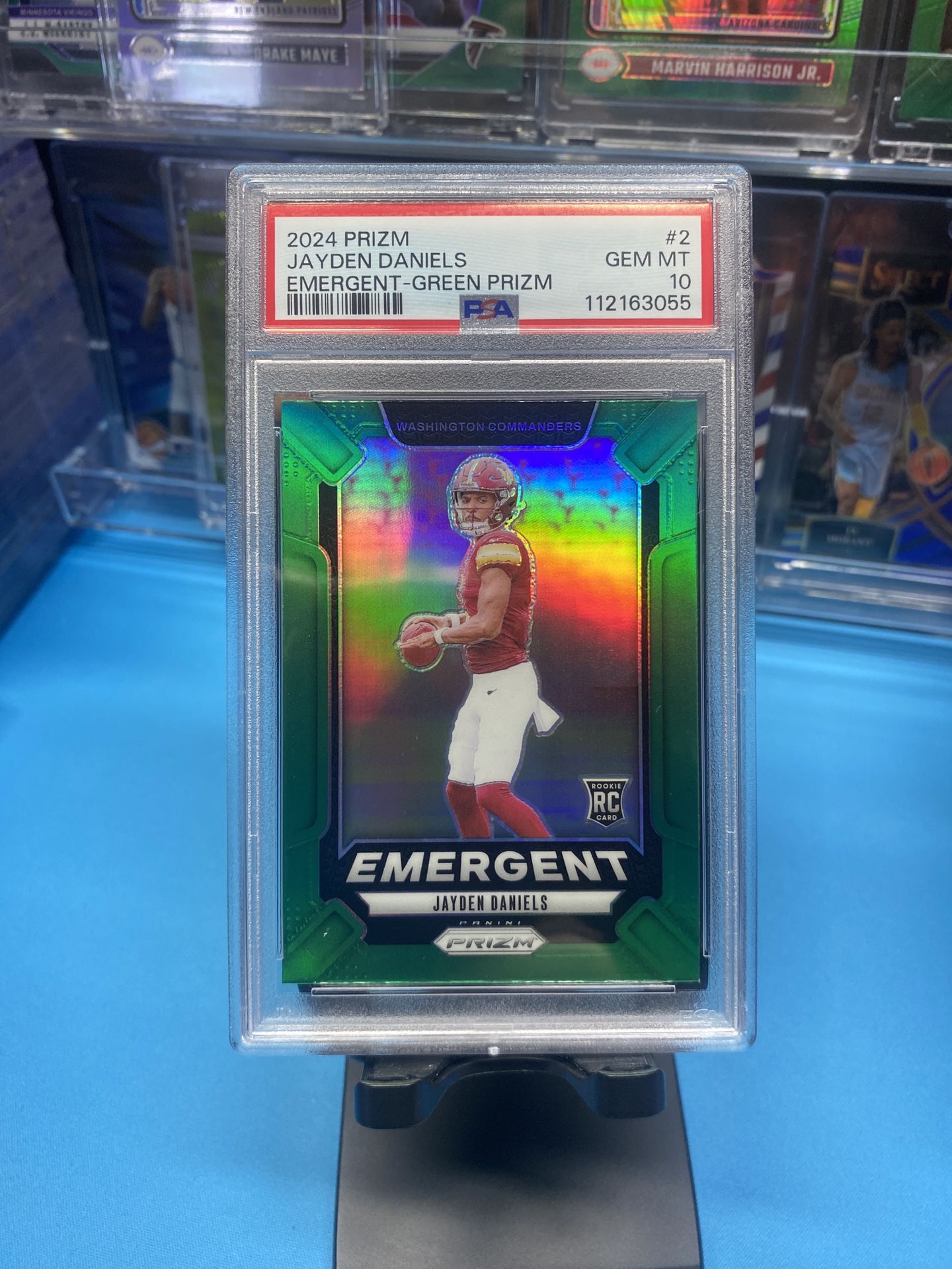 PSA 10- Prizm Green Emergent Jayden Daniels