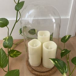 For Sale Cork Base + Clear Glass Done + 3 Battery Candles.