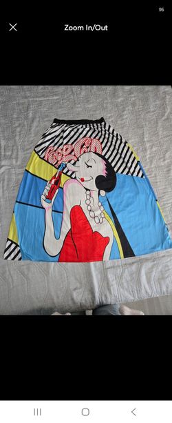 Popeye Olive Oyl Coca Cola Maxi Skirt Size Small