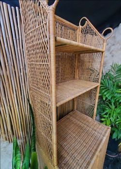 Vintage Wicker Bakers Rack