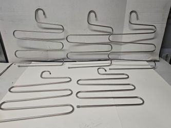 stainless steel, 5-tier S-shaped pants hangers