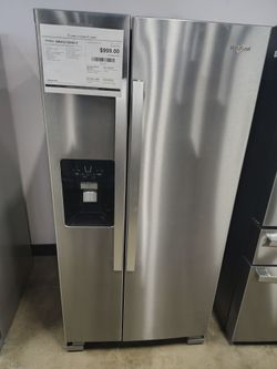 Whirlpool side by side refrigerator (21 cu ft)