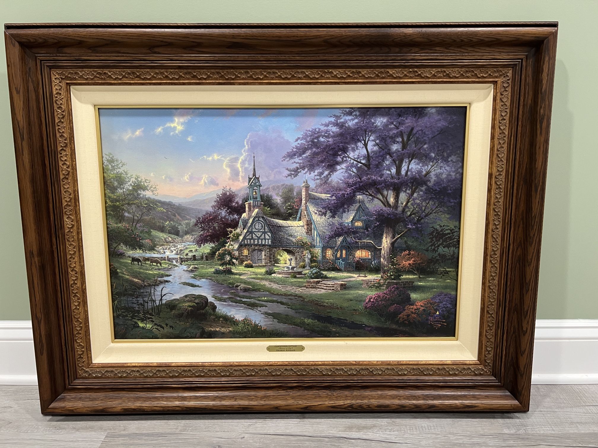 Thomas Kinkade Clocktower Cottage Framed Gallery Proof