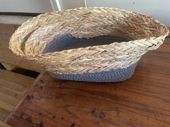 Woven Seagrass and Rope Basket