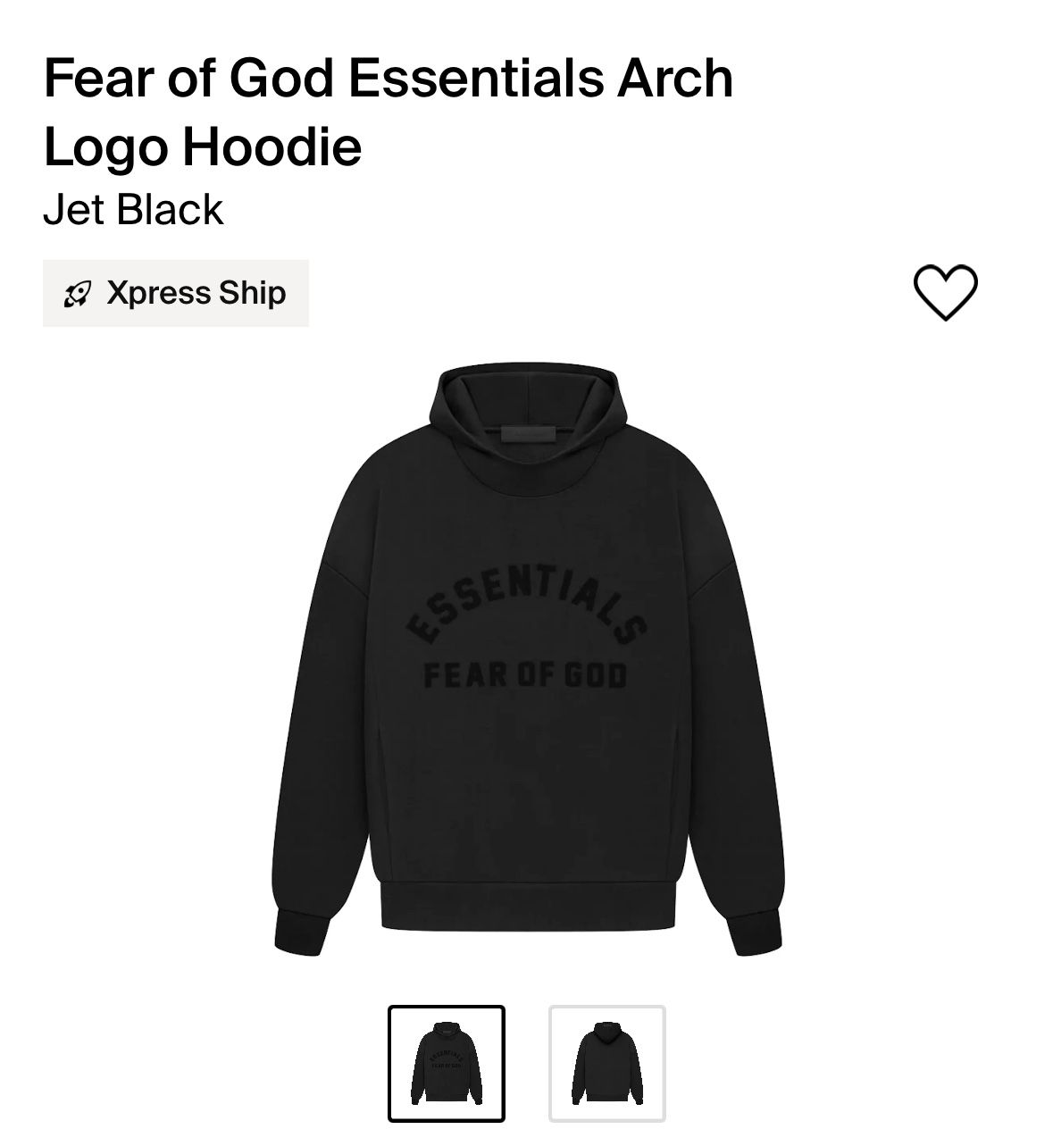 Fear of God Essentials Arch Logo Hoodie 