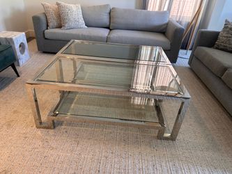 Z gallerie chrome and glass coffee tables