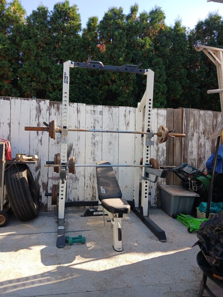 Bench, Pull Up Bar, Dip Bar
