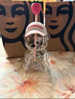 Starbucks Glass Pink Bearista cup