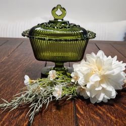Vintage Green Candy Dish