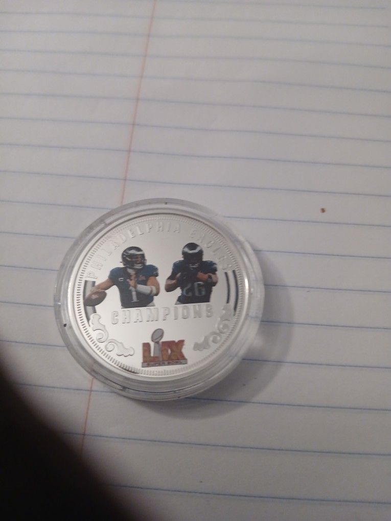 Philadelphia Eagles Silver Superbowl $1 Coin