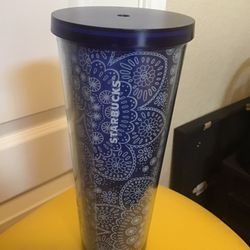 Starbucks 2019 Blue Paisley Tumbler Cup 24 Oz. 