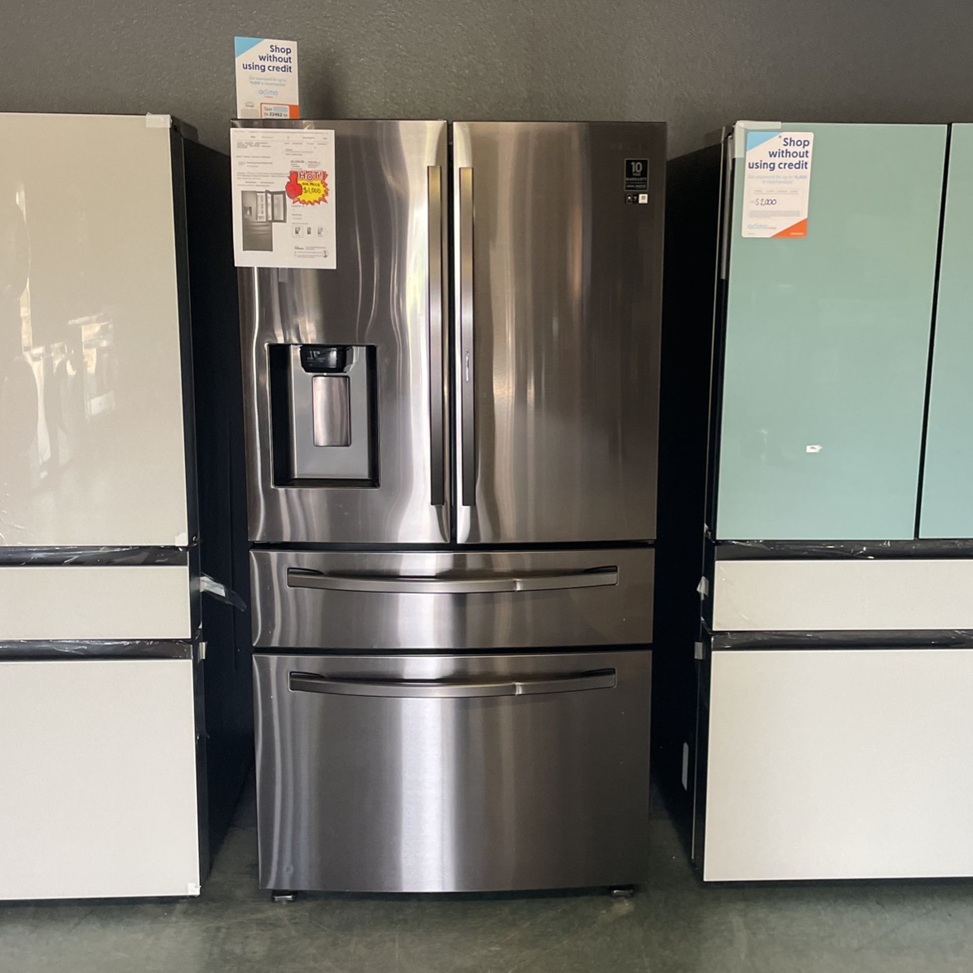 Dark Stainless Steel Four Door Refrigerator With Showcase,All Products : American Fashion Style Bags On Sale