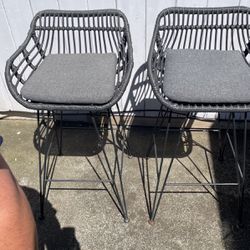 Pair Of Outdoor Bar Height Barstools