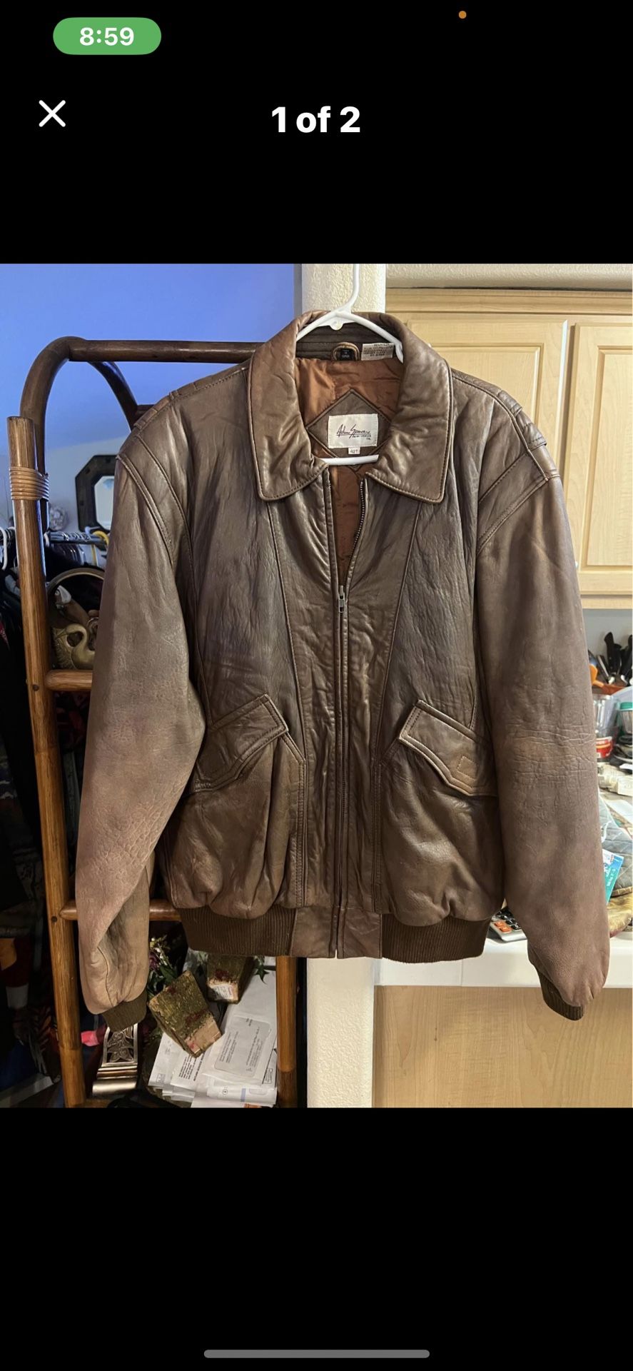 Vintage leather bomber jacket