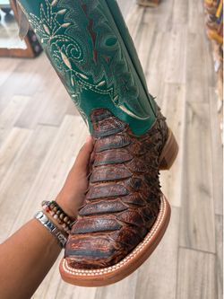 Python brown boot
