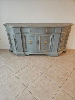 Painted French Provincial Sideboard Buffet Cabinet