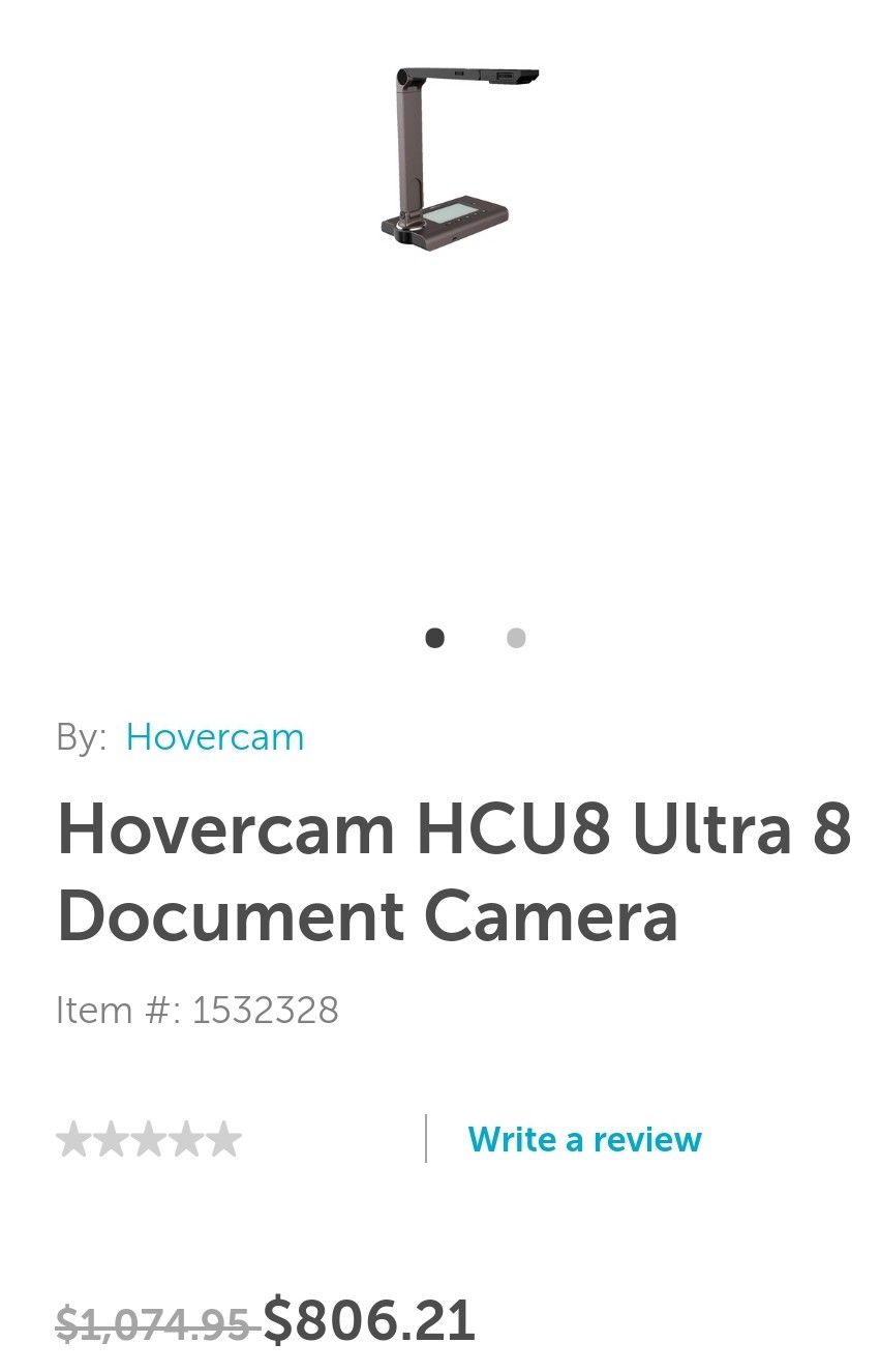 Hovercam HCU8 Ultra 8 Document Camera 1080p Resolution 