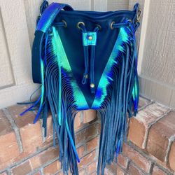 Drop Thread Gorgeous Designs Leather Fringe Purse 