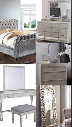 11 piece Ashley’s Furniture bedroom set with Vanity