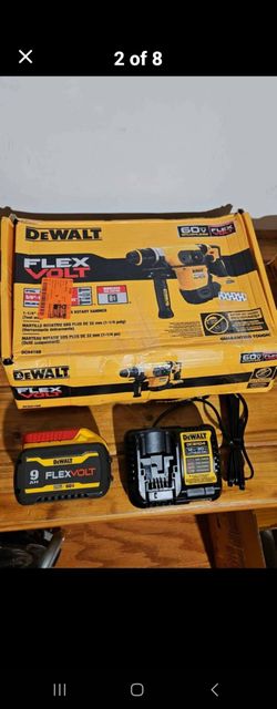 Dewalt 60V 'MAX' 1 1/4" SDS Plus rotary hammer/hammer/drill, battery, charger