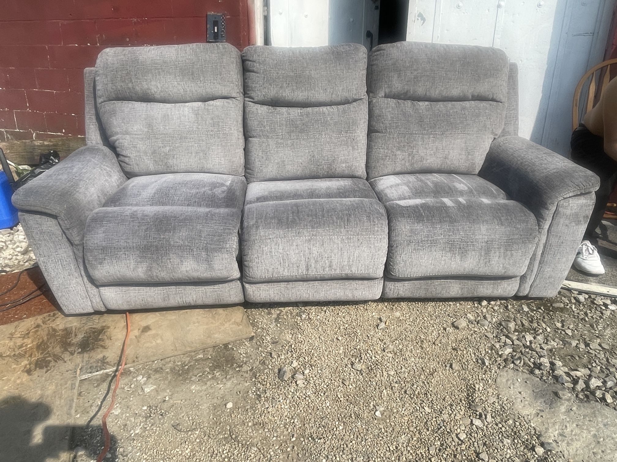 Ashley Home Stores Power Reclining Sofa - Light Gray - Like New!!!