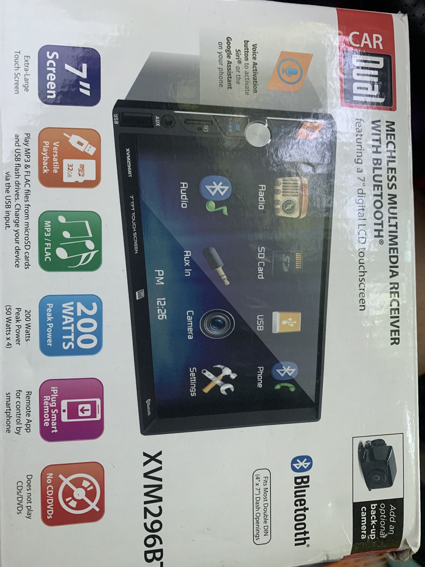 Mechless Multimedia Receiver With Bluetooth 7” LCD Touchscreen