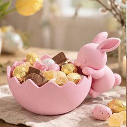 Easter bunny egg bowl and decor