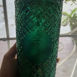 Green Studded Starbucks Cup