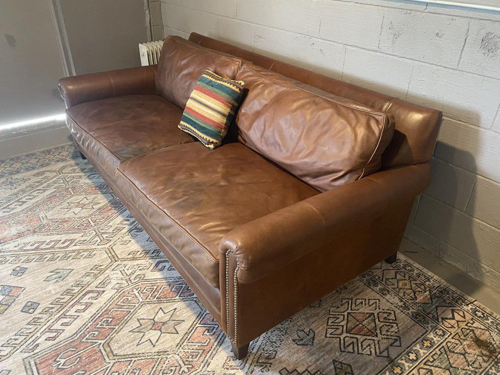 Restoration Hardware RH Leather Sofa. Delivery Available!