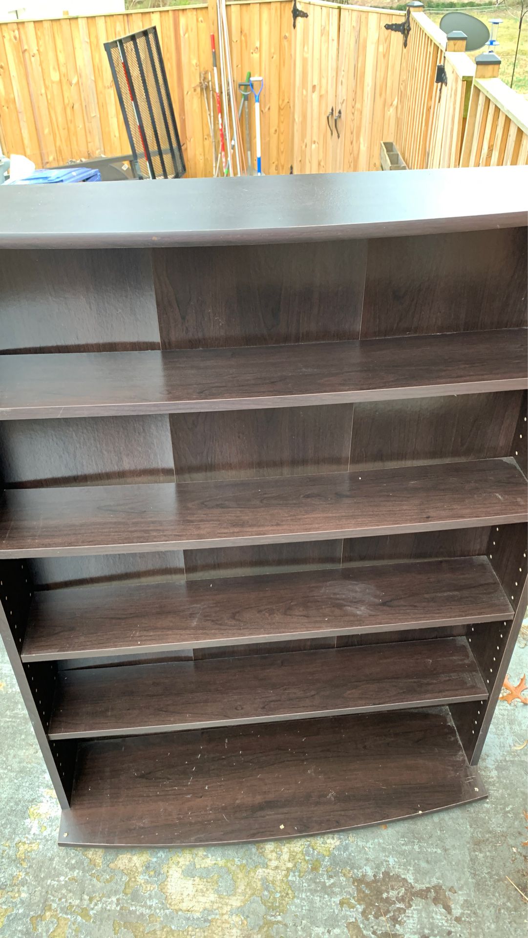 Cherry wood color 5 shelf book shelf