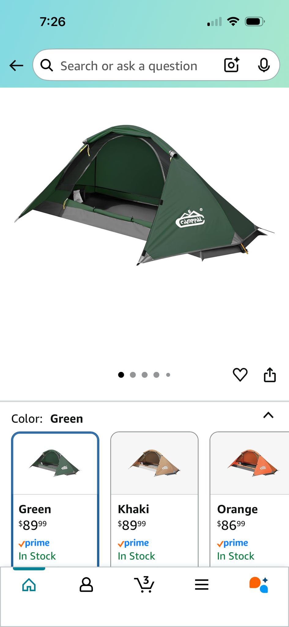 1 Person Tent for Camping Hiking Mountain Hunting Backpacking Tents 4 Season Resistance to Windproof Rainproof and Waterproof